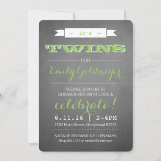 HET IS TWINS! BABY SHOWER INVITATIONS KAART