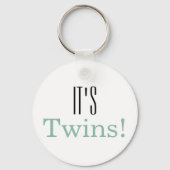Het is Twins. Baby shower Partij voor Sleutelhange Sleutelhanger (Voorkant)