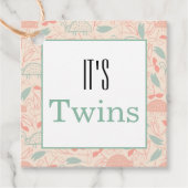 Het is Twins. Baby shower Party Favor Bag Bedankjes Labels (Voorkant)