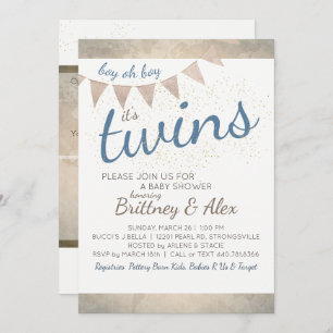 Het is Twins. baby shower Uitnodiging