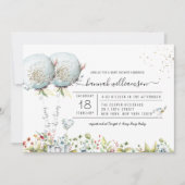 Het is Twins Blue Balloon Baby shower Invitation Kaart (Voorkant)