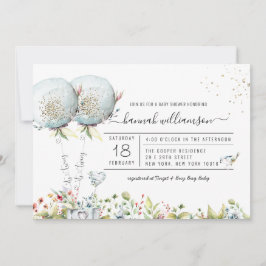 Het is Twins Blue Balloon Baby shower Invitation Kaart