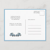 Het is TWINS Blue Balloons Teddy Bears Baby shower Uitnodiging Briefkaart (Achterkant)