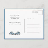 Het is TWINS Blue Balloons Teddy Bears Baby shower Uitnodiging Briefkaart (Achterkant)