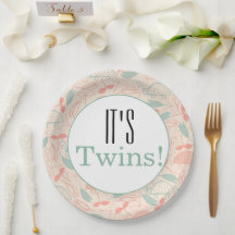 Het is Twins. Borden van Florence-Baby shower
