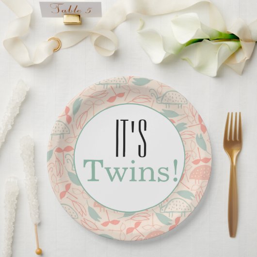 Het is Twins. Borden van Florence-Baby shower Papieren Bordje (Huwelijk)