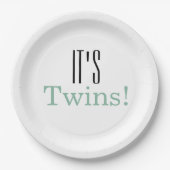 Het is Twins. Borden voor baby shower-partijpapier Papieren Bordje (Voorkant)