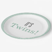 Het is Twins. Borden voor groenboek van Baby showe Papieren Bordje (Gekanteld)