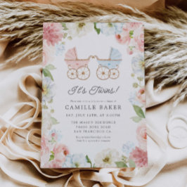 Het is Twins Boy and Girl Baby shower Invitation Kaart