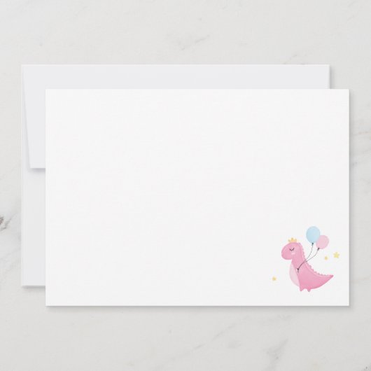 Het is Twins Boy and Girl Pink Dinosaur Baby showe Kaart (Achterkant)