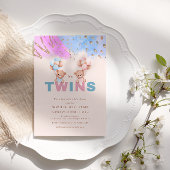 Het is Twins Boy en Girl Twin Baby shower Kaart
