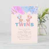Het is Twins Boy en Girl Twin Baby shower Kaart (Staand voorkant)