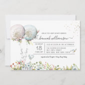 Het is Twins Boy Girl Ballon Baby shower Invitatio Kaart (Voorkant)