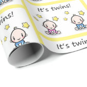 Het is Twins Cadeauverpakking, Baby shower Decorat Cadeaupapier (Rol Hoek)