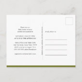 Het is Twins Elegant Groen Script Swan Baby shower Uitnodiging Briefkaart (Achterkant)