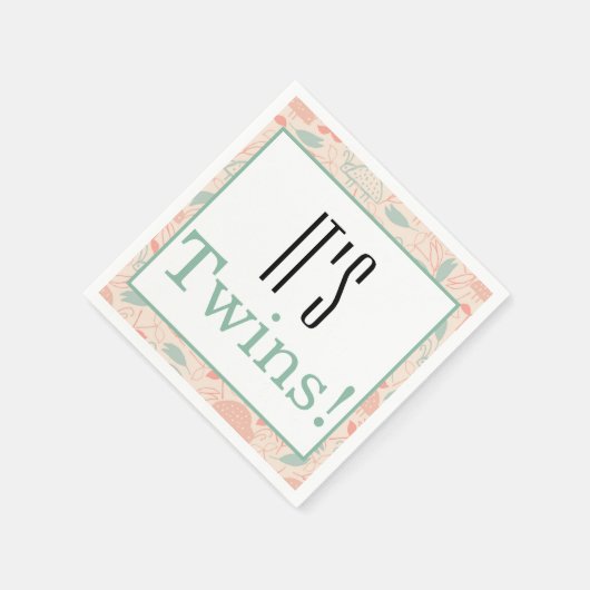 Het is Twins. Floral Baby shower Party Paper Napki Servet (Hoek)