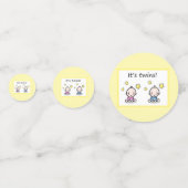 Het is Twins, Gepersonaliseerd F. Baby Girl & Boy  Confetti (Voorkanten)