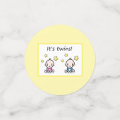 Het is Twins, Gepersonaliseerd F. Baby Girl & Boy  Confetti (Kleine voorkant)