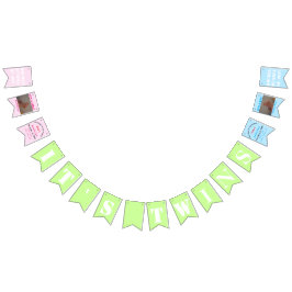 Het is Twins Girl Boy Bunting Banner