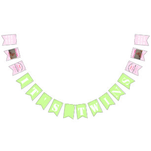 Het is Twins Girl's Bunting Banner