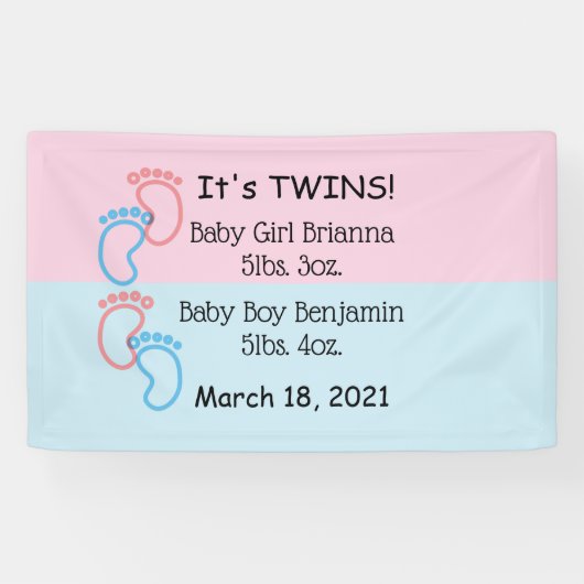 Het is Twins Indoor Baby Banner (Horizontaal)