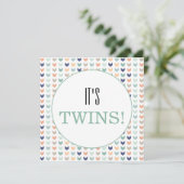 Het is Twins Modern Geometric Twins Baby shower Kaart (Staand voorkant)
