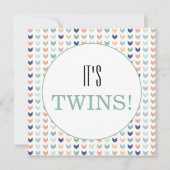 Het is Twins Modern Geometric Twins Baby shower Kaart (Voorkant)