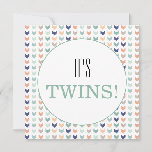 Het is Twins Modern Geometric Twins Baby shower Kaart (Voorkant)