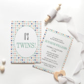 Het is Twins Modern Geometric Twins Baby shower Kaart
