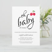 Het is Twins Modern Typography Cherry Baby shower Kaart (Staand voorkant)