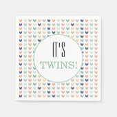 Het is Twins | Moderne geometrische tweeling Baby  Servet (Voorkant)
