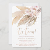 Het is Twins pampas grass boho bohemian baby showe Kaart (Voorkant)