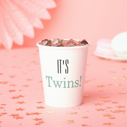 Het is Twins. Papieren kopjes baby shower Papieren Bekers (Insitu)