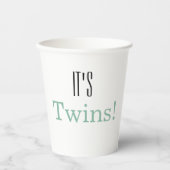 Het is Twins. Papieren kopjes baby shower Papieren Bekers (Voorkant)