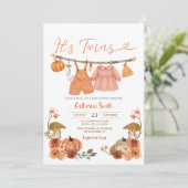 Het is Twins Pumpkins Baby shower Clothesline Flor Kaart (Staand voorkant)