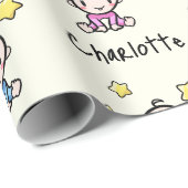 Het is Twins!, Roze & Blauw  Tweeling Baby's Cadeaupapier (Rol Hoek)