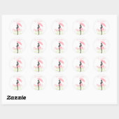 Het is TWINS. Roze Silhouette Baby shower Ronde Sticker (Vel)