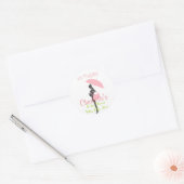 Het is TWINS. Roze Silhouette Baby shower Ronde Sticker (Envelop)