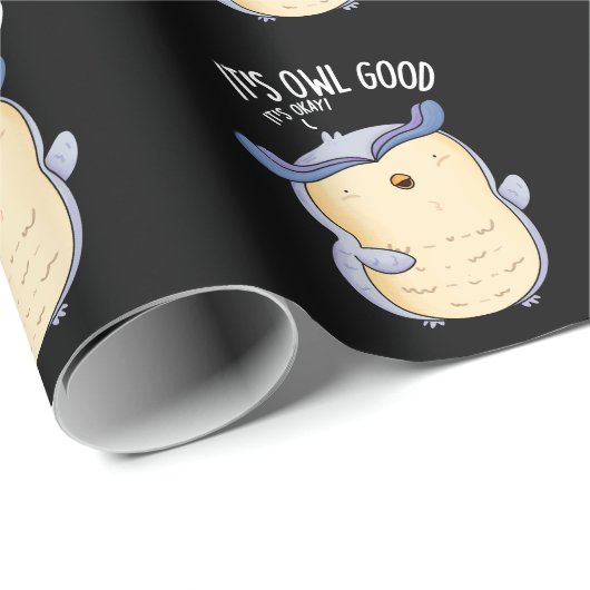 Het is Uil Goede Grappige Vogel Pun Dark BG Cadeaupapier (Rol Hoek)