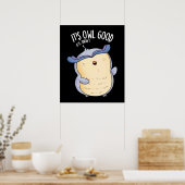 Het is Uil Goede Grappige Vogel Pun Dark BG Poster (Keuken)