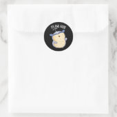 Het is Uil Goede Grappige Vogel Pun Dark BG Ronde Sticker (Tas)