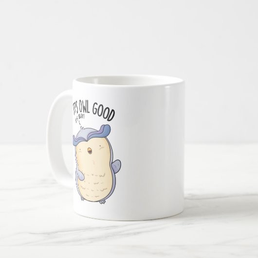 Het is Uil Good Funny Bird Pun Koffiemok (Voorkant links)