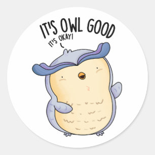 Het is Uil Good Funny Bird Pun Ronde Sticker