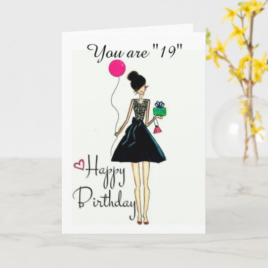 **HET IS UW **19th** BIRTHDAY!!!!* BIRTHDAY-Kaart Kaart (Gele Bloem)