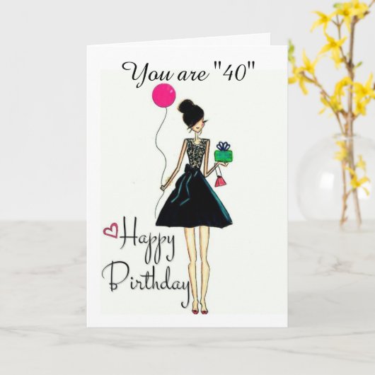 **HET IS UW **40** BIRTHDAY!!!!* BIRTHDAY-Kaart Kaart (Gele Bloem)