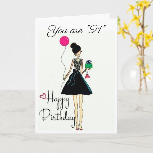 **HET IS UW BIRTHDAY!!!!***21st** Kaart (Gele Bloem)