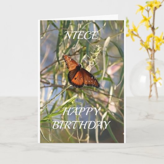 **HET IS UW BIRTHDAY!!!** "NIECE" KAART (Gele Bloem)