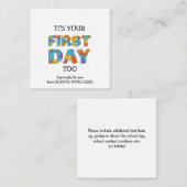 HET IS UW EERSTE DAG TE LEERLEREN VOOR DE OUDER INFORMATIEKAARTJE (Voorkant / Achterkant)