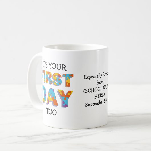 HET IS UW EERSTE DAG TE LEERLEREN VOOR DE OUDER KOFFIEMOK (Voorkant links)