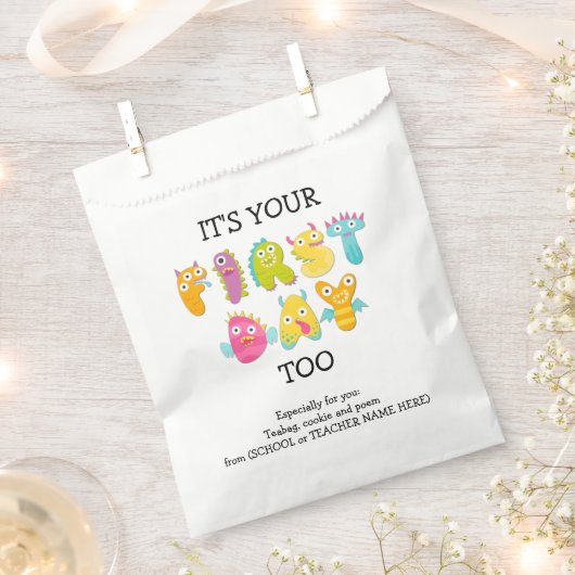 HET IS UW EERSTE DAG TE OUDERE Favor Bag Bedankzakje (Geknipt)